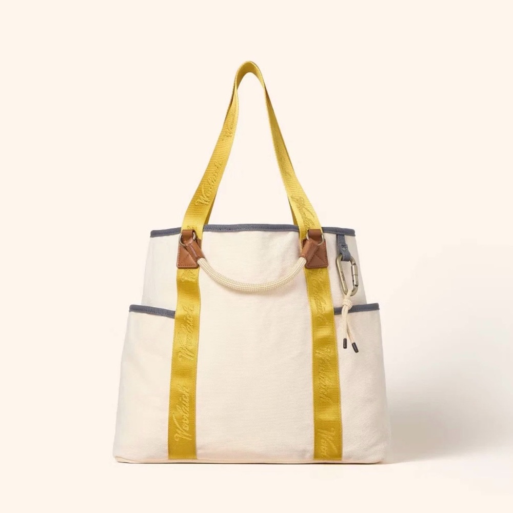 New! Woolrich x Target Large Canvas Tote Bag - Cream/Yellow Purse/Handbag NWT